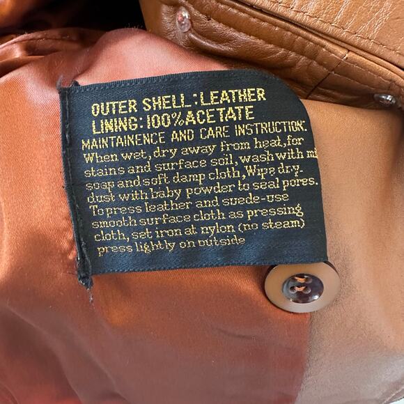 Vintage Casablanca for Guys for Gals Brown Leather Jacket 70s Western Retro - Picture 7 of 7